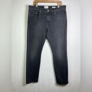 FRAME Mens L’Homme Slim Jeans Men’s 38x32 Blk Gray Stretch Denim USA Made